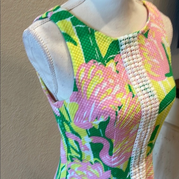 Lilly Pulitzer Floral Sleeveless Dress - Pink, Green, Yellow Sz 6 - Picture 2 of 6